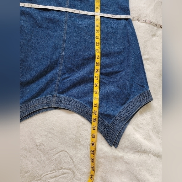 VINTAGE 100% COTTON Y2K Jean Dress with Waterfall Hem - Picture 10 of 11